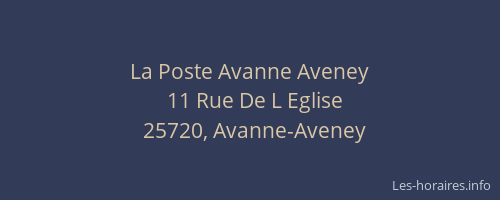 La Poste Avanne Aveney