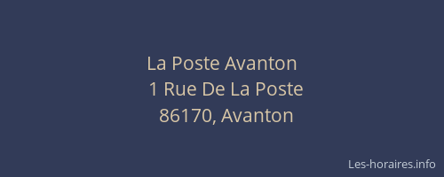 La Poste Avanton