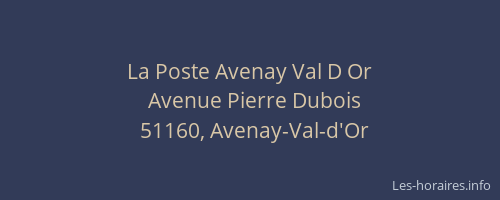 La Poste Avenay Val D Or