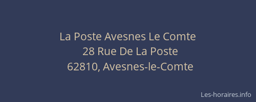 La Poste Avesnes Le Comte