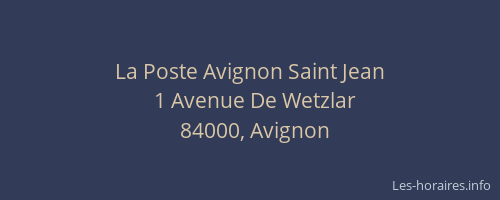La Poste Avignon Saint Jean