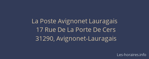 La Poste Avignonet Lauragais