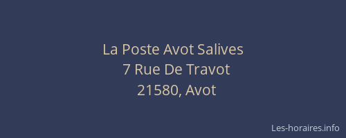 La Poste Avot Salives