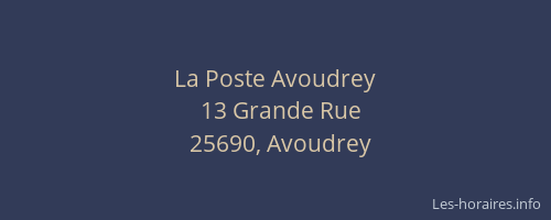 La Poste Avoudrey
