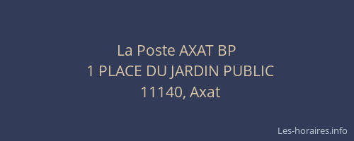 La Poste AXAT BP