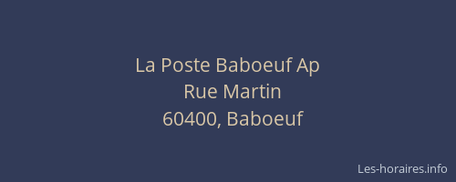 La Poste Baboeuf Ap