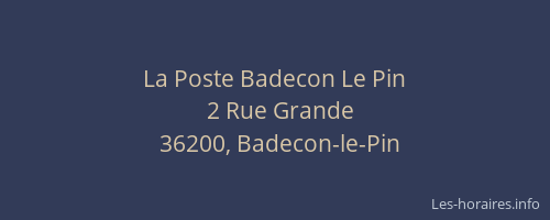 La Poste Badecon Le Pin