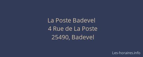 La Poste Badevel