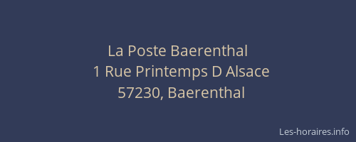 La Poste Baerenthal