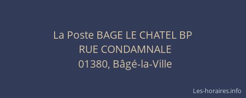 La Poste BAGE LE CHATEL BP