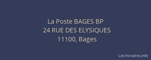 La Poste BAGES BP
