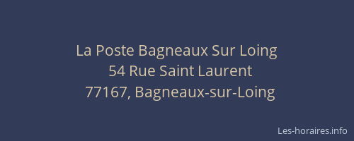 La Poste Bagneaux Sur Loing