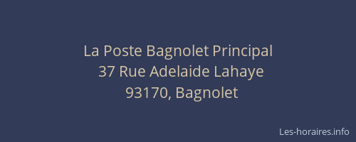 La Poste Bagnolet Principal