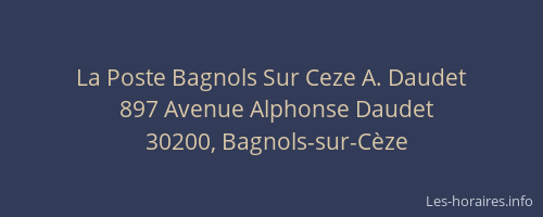 La Poste Bagnols Sur Ceze A. Daudet