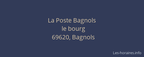 La Poste Bagnols