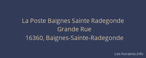 La Poste Baignes Sainte Radegonde