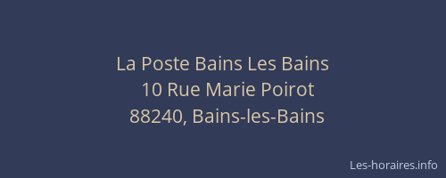 La Poste Bains Les Bains