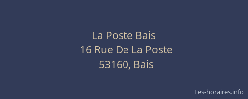 La Poste Bais