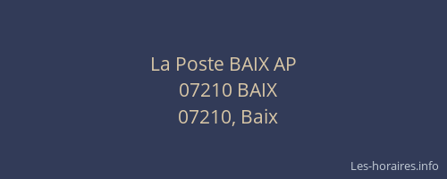 La Poste BAIX AP