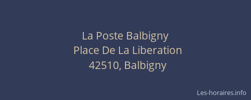 La Poste Balbigny