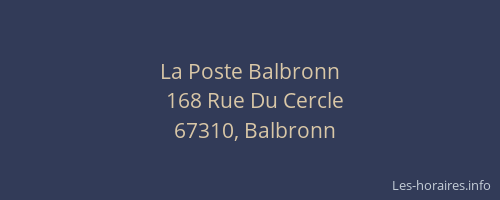 La Poste Balbronn