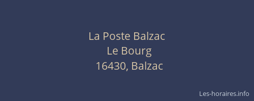 La Poste Balzac