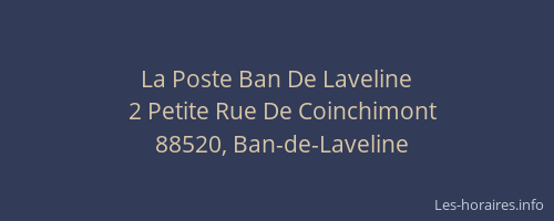 La Poste Ban De Laveline