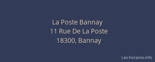 La Poste Bannay