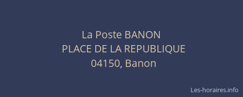 La Poste BANON
