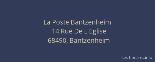 La Poste Bantzenheim