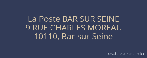 La Poste BAR SUR SEINE