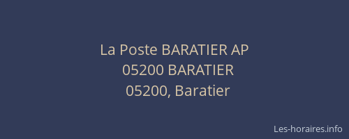 La Poste BARATIER AP