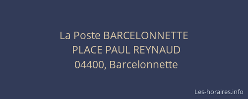 La Poste BARCELONNETTE