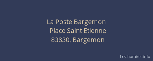 La Poste Bargemon