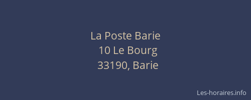 La Poste Barie