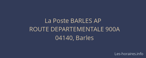 La Poste BARLES AP