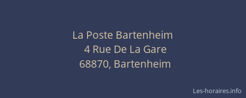 La Poste Bartenheim