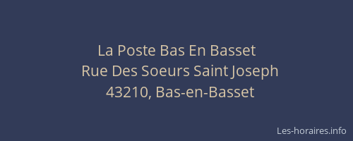 La Poste Bas En Basset