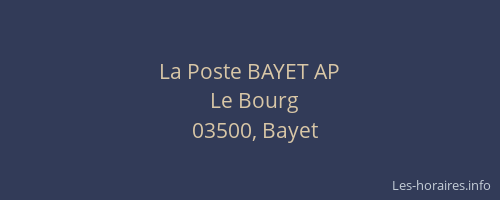 La Poste BAYET AP