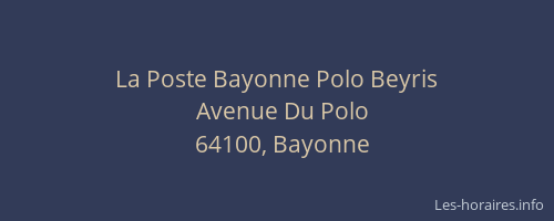 La Poste Bayonne Polo Beyris