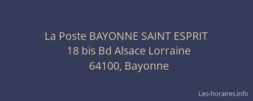 La Poste BAYONNE SAINT ESPRIT