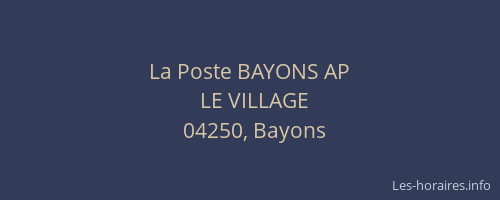 La Poste BAYONS AP