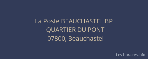 La Poste BEAUCHASTEL BP