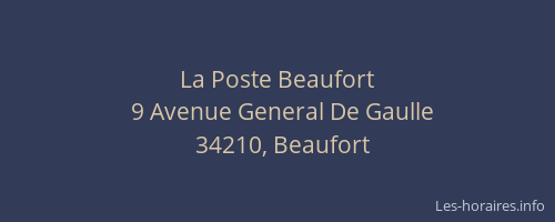 La Poste Beaufort