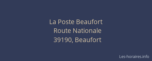 La Poste Beaufort