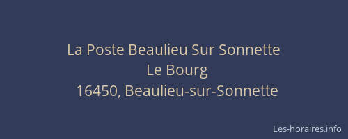 La Poste Beaulieu Sur Sonnette