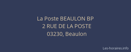La Poste BEAULON BP