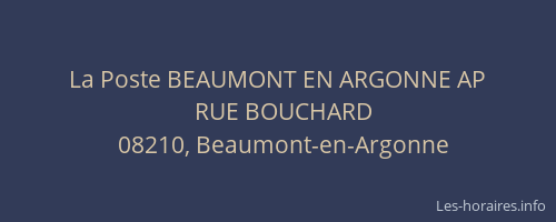 La Poste BEAUMONT EN ARGONNE AP