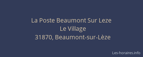 La Poste Beaumont Sur Leze
