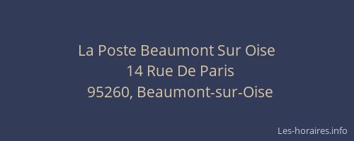 La Poste Beaumont Sur Oise